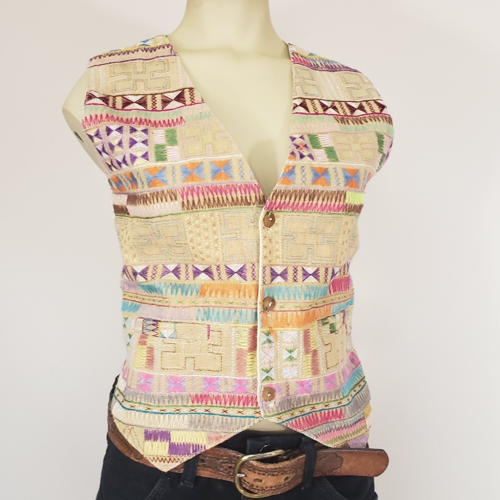 Colorful Embroidered Vest